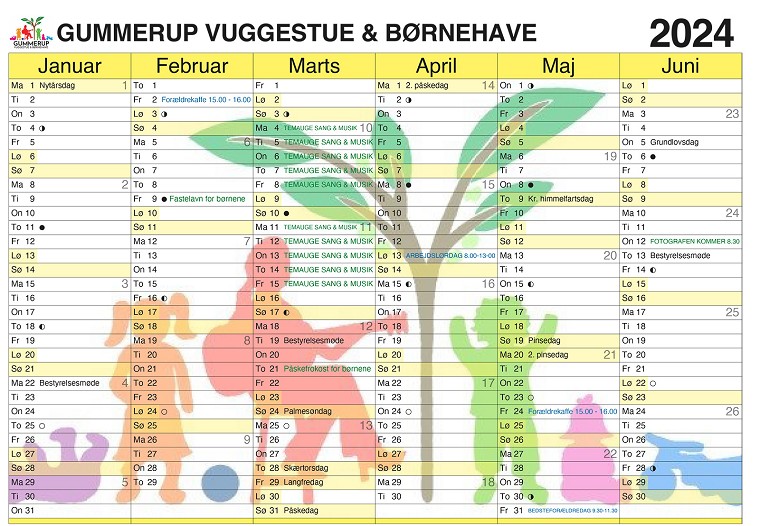 Kalender 1. halvår 2024