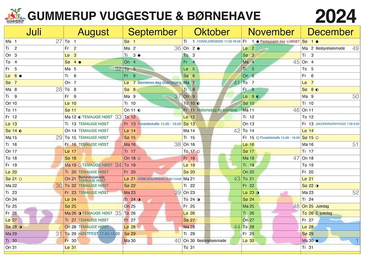 Kalender 2. halvår 2024